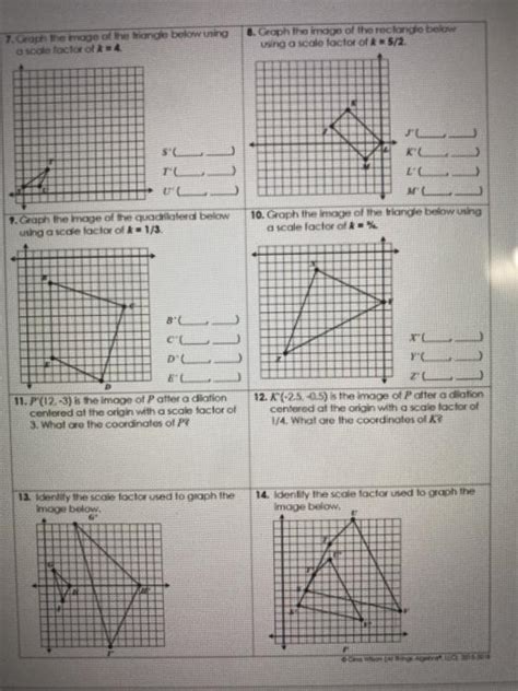 unit 9 transformations homework 5 dilations