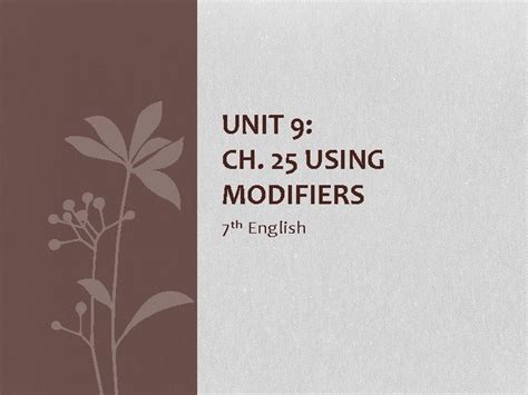 Unit 9 Using Modifiers Correctly Answers