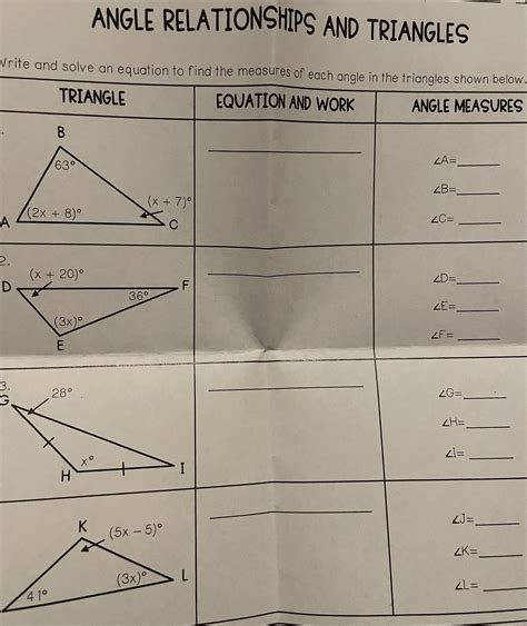Unit Angle Relationships Homework 3 Answer Key Explained Angle Relationships Solve Equations Answer Key - Angle Relationships Solve Equations Answer Key
