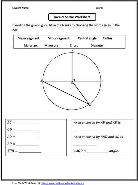 Unit Circle Worksheets Parts Of Circles Worksheet - Parts Of Circles Worksheet