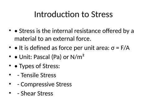 Unit Of Stress