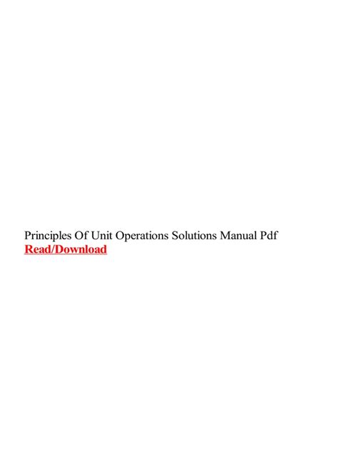 Unit Operations Foust Solution Manual Daizer