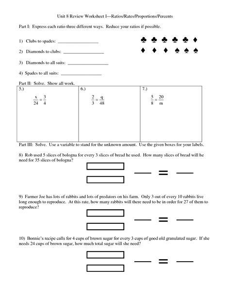 Unit Rate And Ratio Worksheets