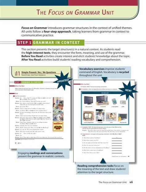 unit walkthrough home focus on grammar