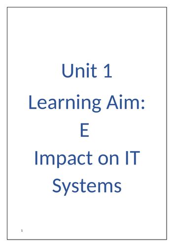 Read Unit 1 Information Technology Systems 