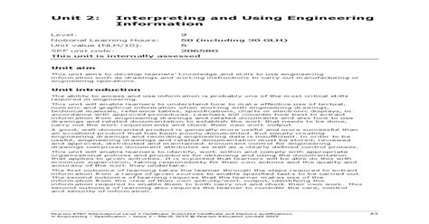 Read Online Unit 2 Interpreting And Using Engineering Information 
