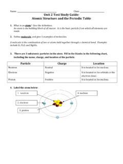Download Unit 2 Test Study Guide Atomic Structure And The Periodic 