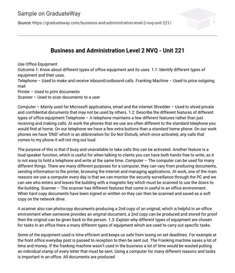 Read Online Unit 221 Business Administration Answers 