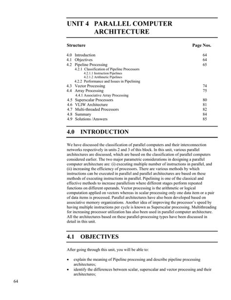 Read Unit 4 Parallel Computer Architecture 