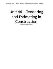 Download Unit 46 Tendering And Estimating In Construction 