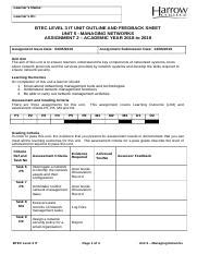 Read Online Unit 5 Managing Networks Assignment P6 