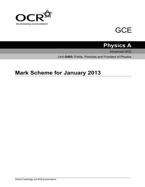 Full Download Unit G485 01 2014 Mark Scheme 