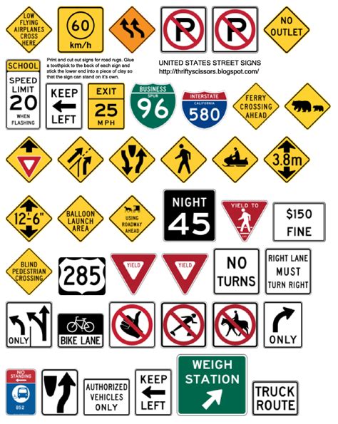 United States Road Signs Free Download On Line Road Signs Worksheet - Road Signs Worksheet