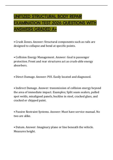 unitized structural repair sos test questions