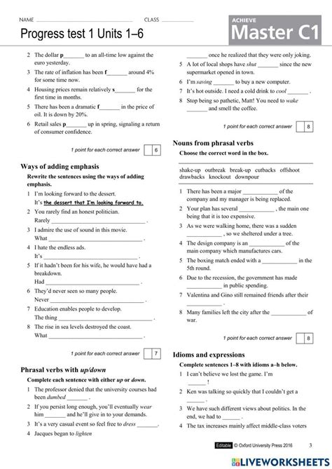 Units 1 6 Progress Test