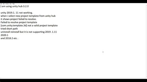 unity cannot create newproject Failed to resolve project template[ not