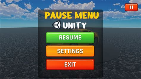 unity how to make a pause menu
