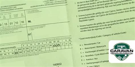 unive groene kaart caravan