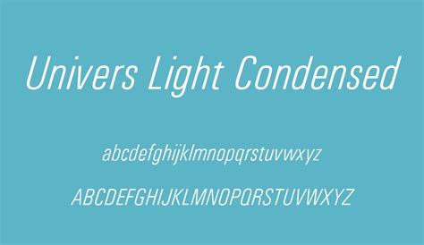 univers condensed light font