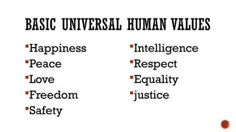 Universal Human Values