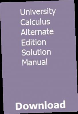 Read University Calculus Alternate Edition Pdf 