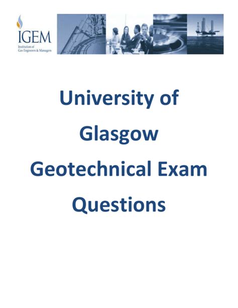 Read University Of Glasgow Geotechnical Exam Questions 