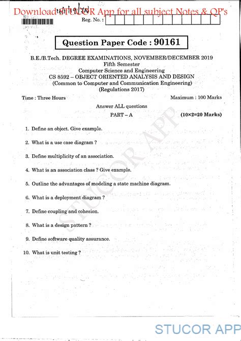 Read University Question Paper For Ooad 