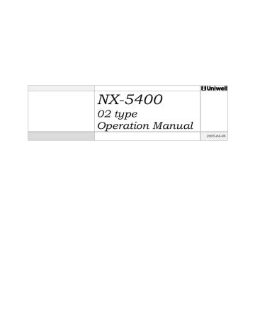 Full Download Uniwell Nx 5400 Type 01 Programming Manual 