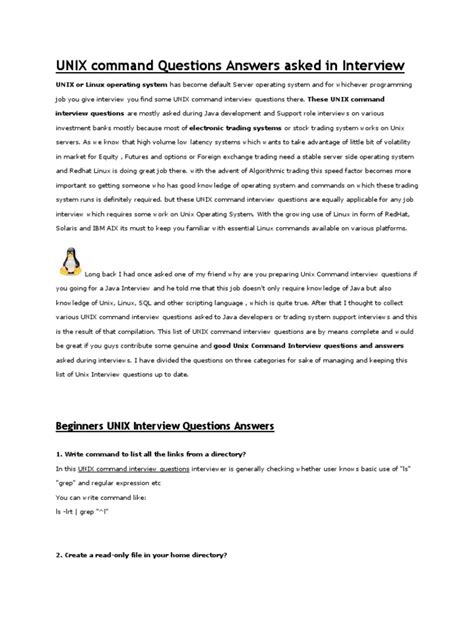 Unix Command Questions Answers Asked In Interview
