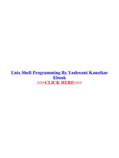 Read Unix Shell Programming By Yashwant Kanetkar Solution 