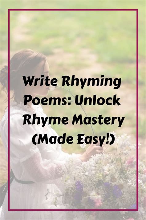 Unlock Rhyme Mastery Writing Rhyming Poems Made Easy Writing Rhymes - Writing Rhymes