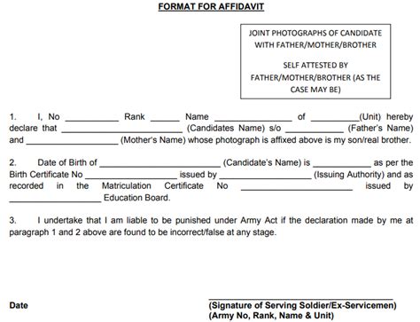 unmarried certificate format for indian army pdf