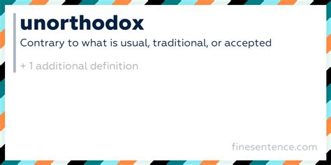 Unorthodox Meaning