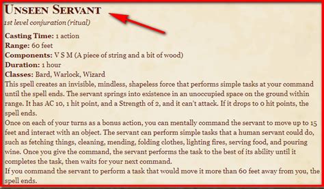 Unseen Servant Bell Dnd