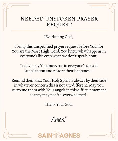 Unspoken Prayer Request
