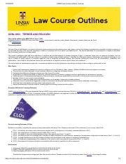 Unsw Course Outlines