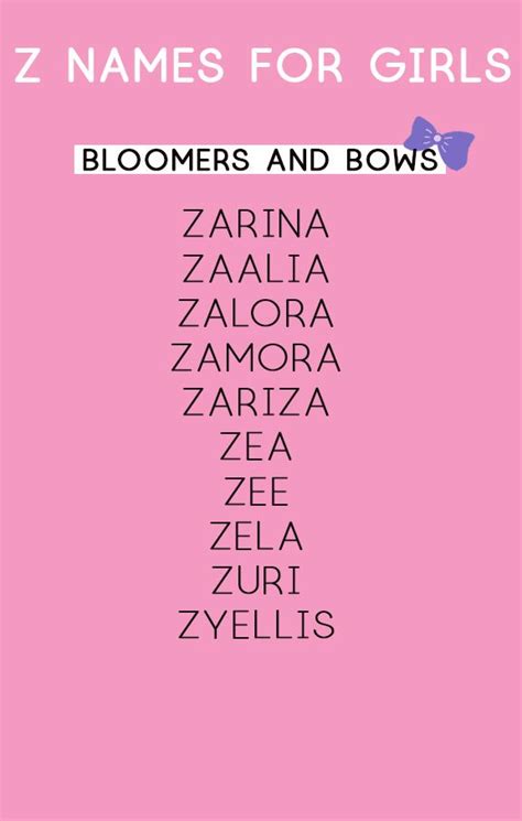 unusual girl names that start with z