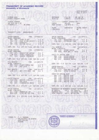 Uofm Dearborn Official Transcript