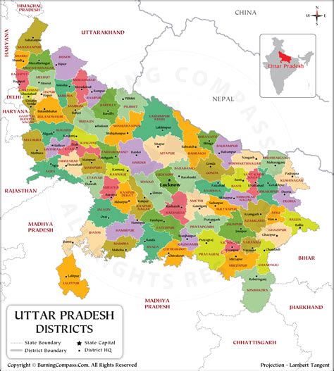 Up District Map Up Political Map Uttar Pradesh Up Division - Up Division