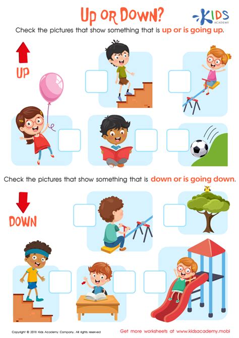 Up Or Down Worksheet Free Printable Pdf For Concept Of Up And Down - Concept Of Up And Down