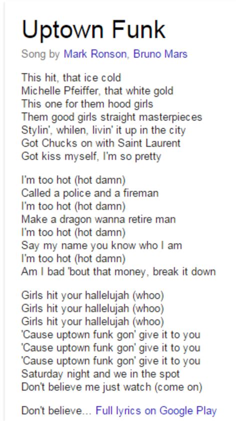 Up Town Lyrics