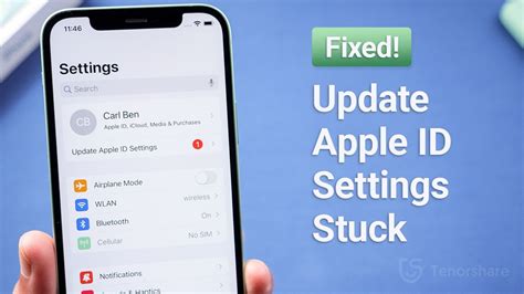 update apple id settings stuck