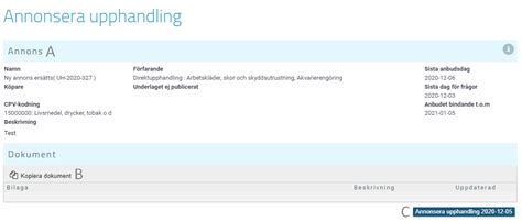 upphandling annonsering