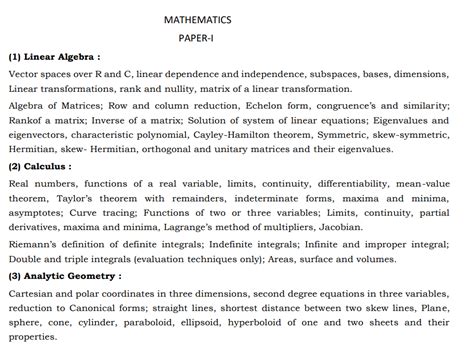 Upsc Maths Optional Syllabus