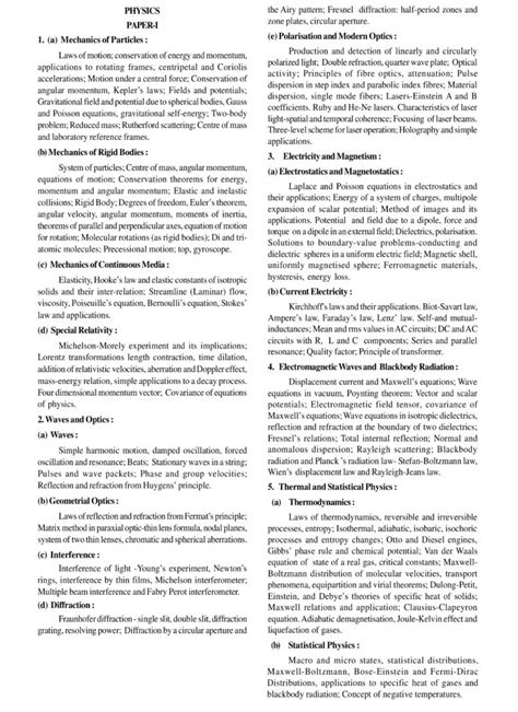 Upsc Physics Optional Syllabus