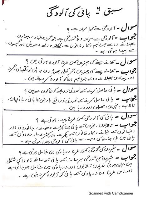 Urdu Notes For Class 10