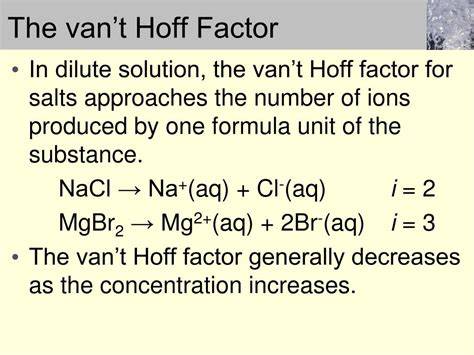 Urea Van T Hoff Factor