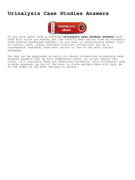 urinalysis case studies answers