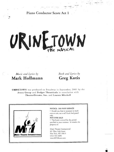 urinetown the musical script able font