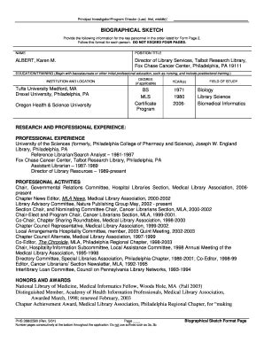 us army biographical sketch example school